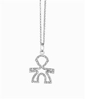 Pendente Le Bebé Donna I Pavè in Oro bianco Diamante 0.13 Ct LBB096M - LBB096M